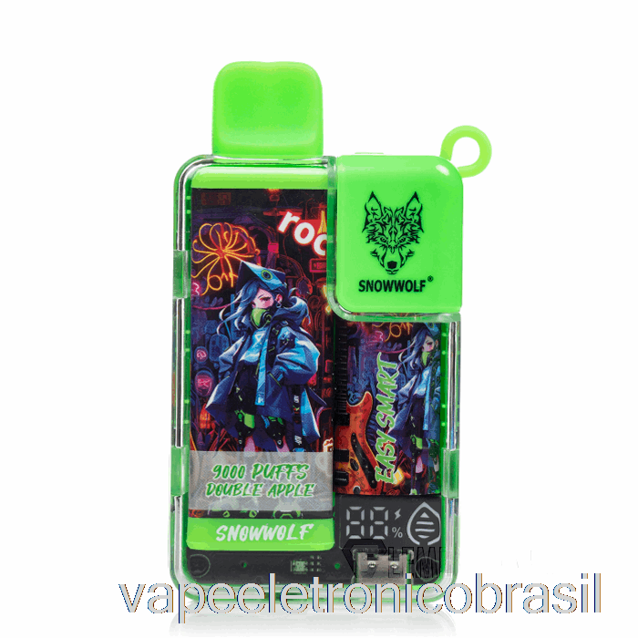 Vape Eletrônico Snowwolf Easy Smart Ea9000 Descartável Duplo Maçã